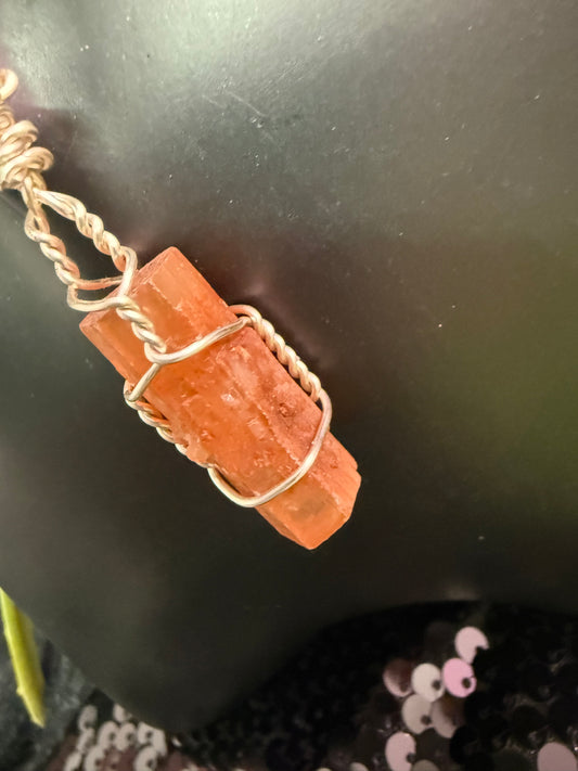 Carnelian Raw crystal pendant