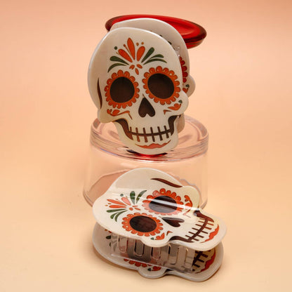 Day of the Dead Sugar Skull Halloween Hair Claw Clip: Skull