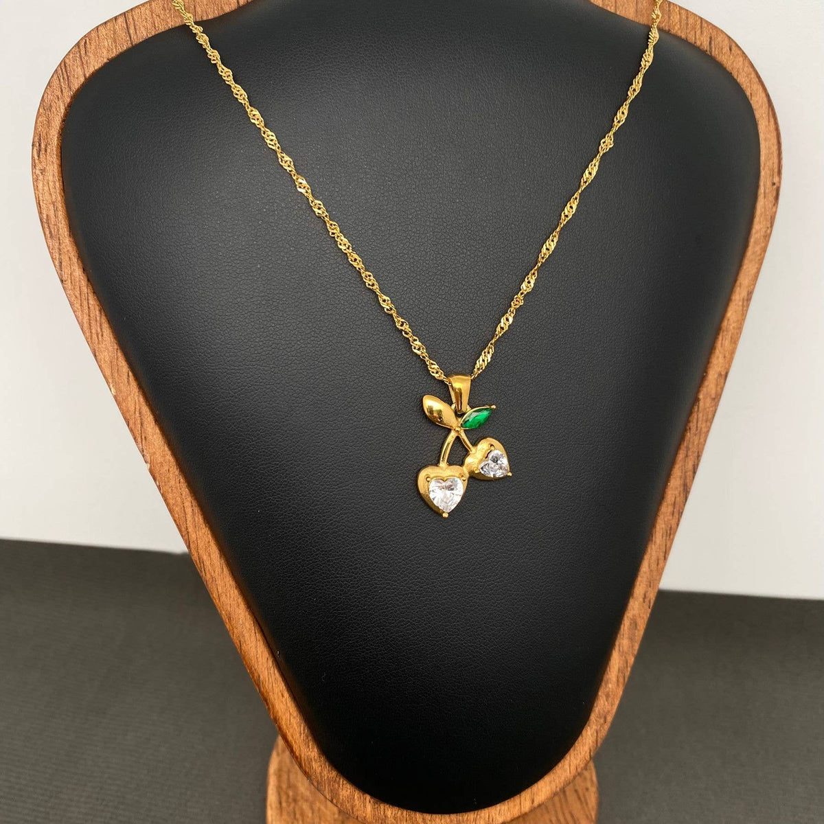 Cherry Charm 18K Gold Plated Stainless Steel Necklace