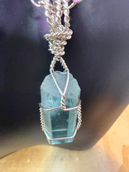 Blue Angel Aura Crystal Pendant