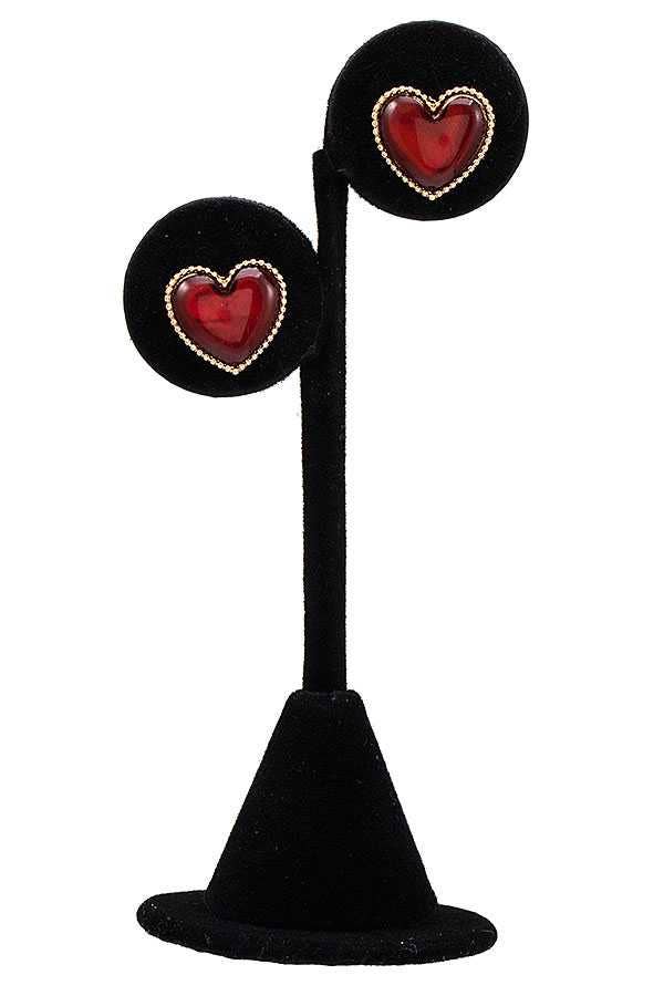 FRAMED HEART POST EARRING 540: ABALONE