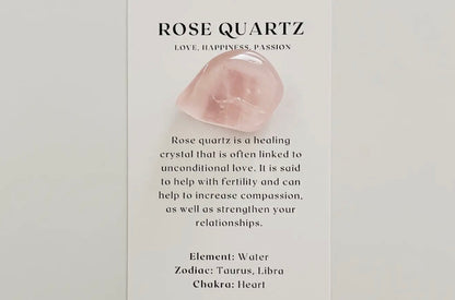 Pocket Rose Quartz Tumbled Crystal with Information Card