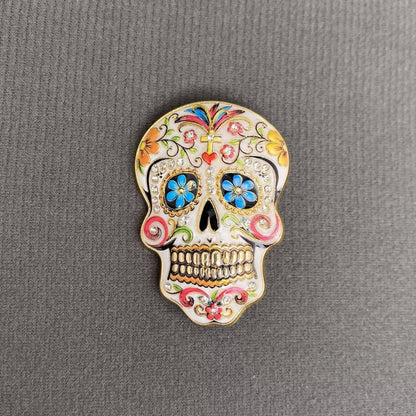 Halloween Colored Skull Brooch: Pink