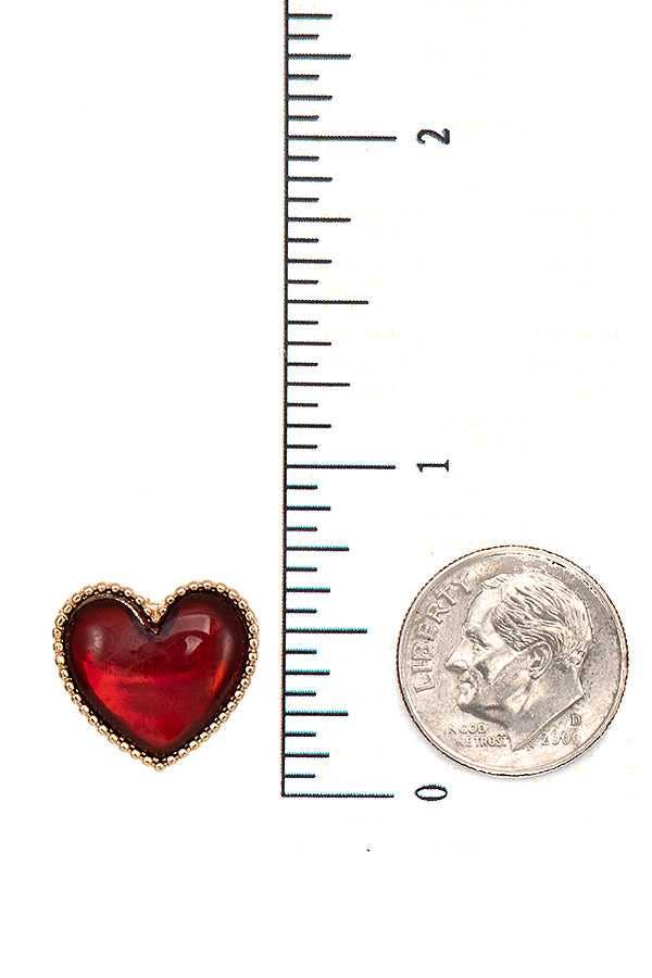 FRAMED HEART POST EARRING 540: ABALONE
