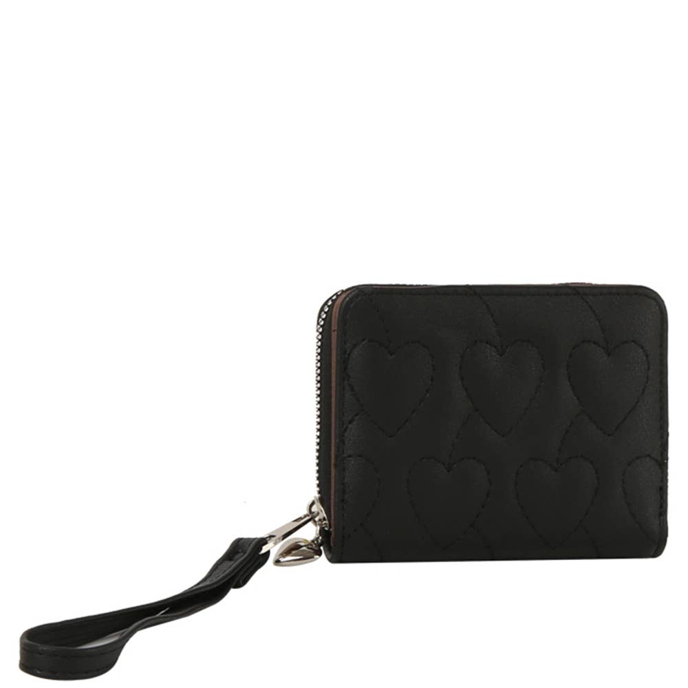 Heart Quilted Wallet A Wristlet GLW-0191: CHERRY