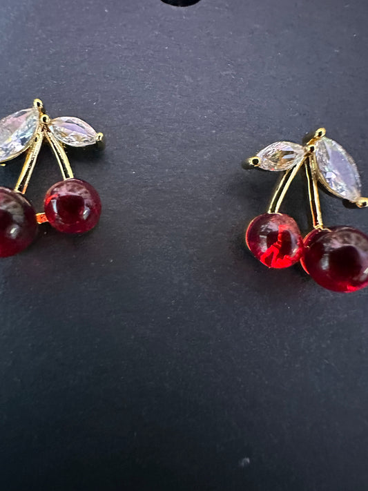 Cherry baby stud earrings