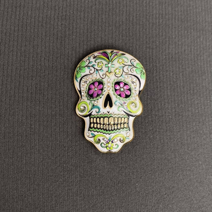 Skull Brooch: Green