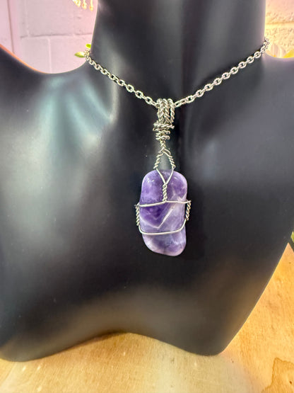 Chevron Amethyst Pendant