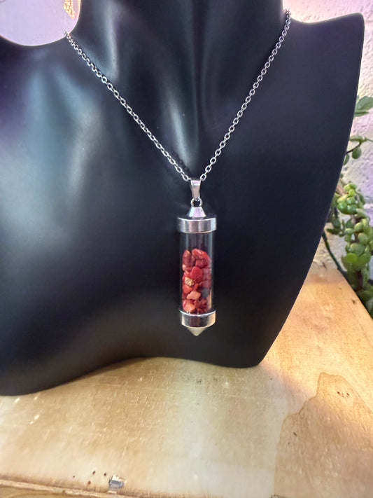 Red Jasper capsule pendant