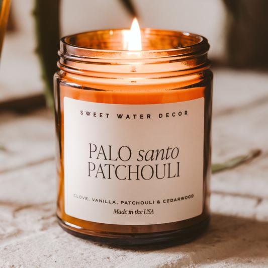 Palo Santo Patchouli 9 oz Soy Candle - Home Decor & Gifts