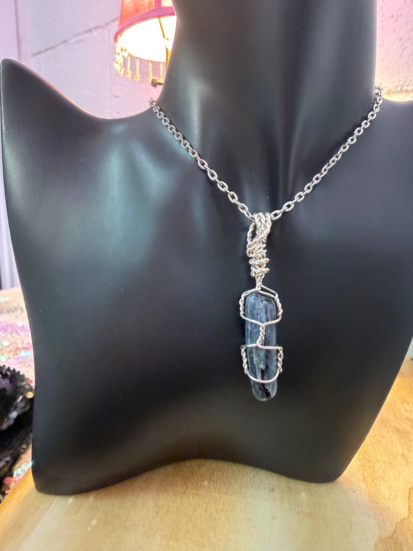 Blue Kyanite Crystal Pendant