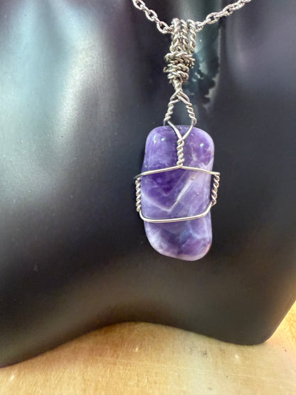 Chevron Amethyst Pendant