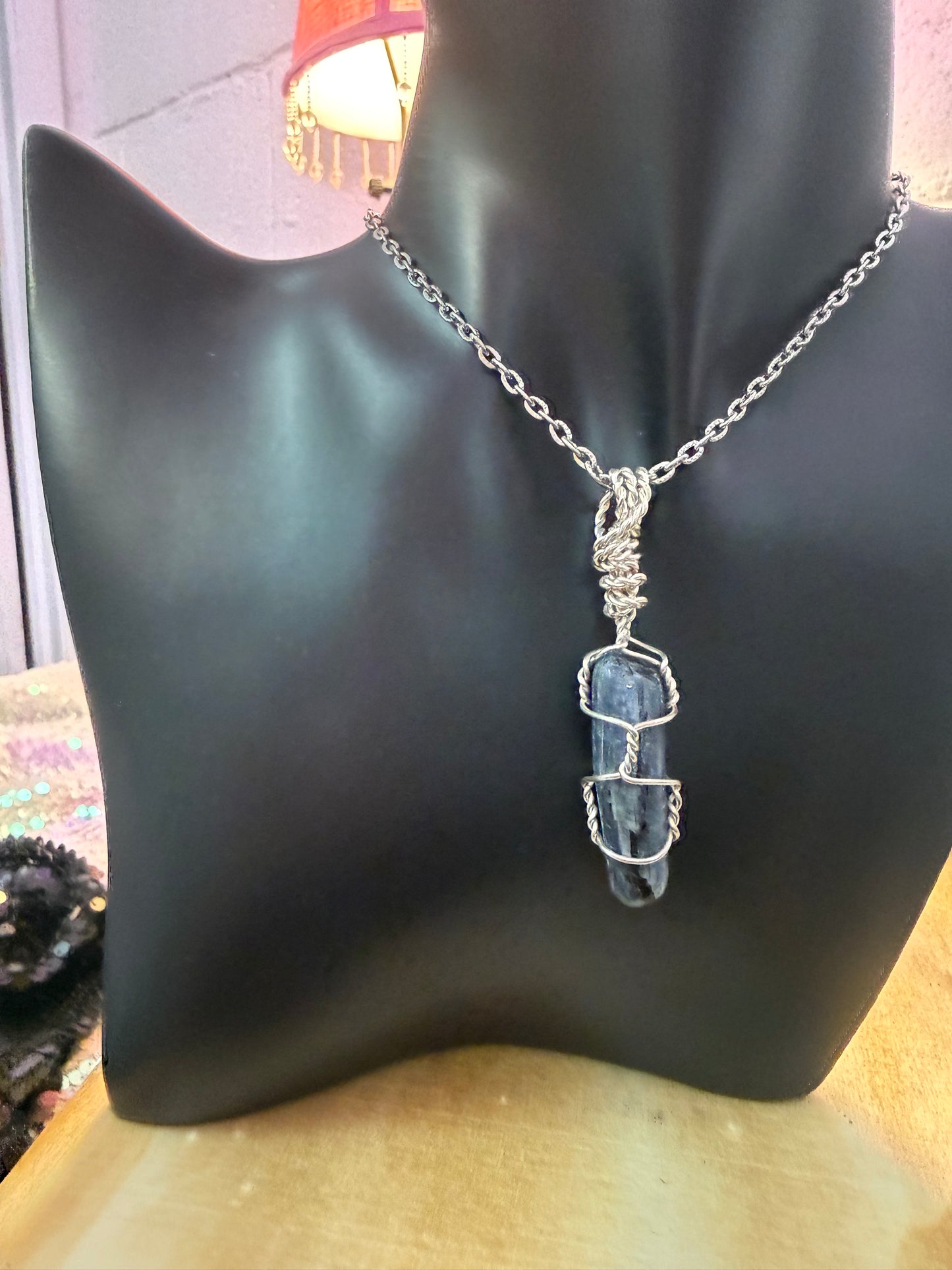 Blue Kyanite Crystal Pendant