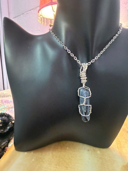 Blue Kyanite Crystal Pendant