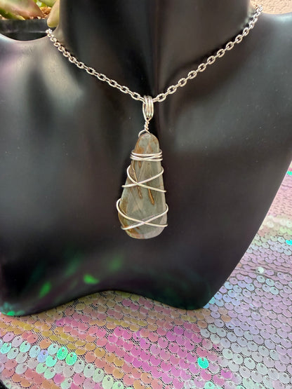 Laboradorite Crystal Pendant