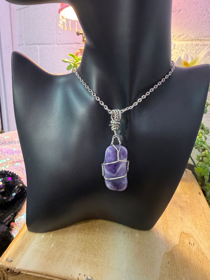 Chevron Amethyst Pendant