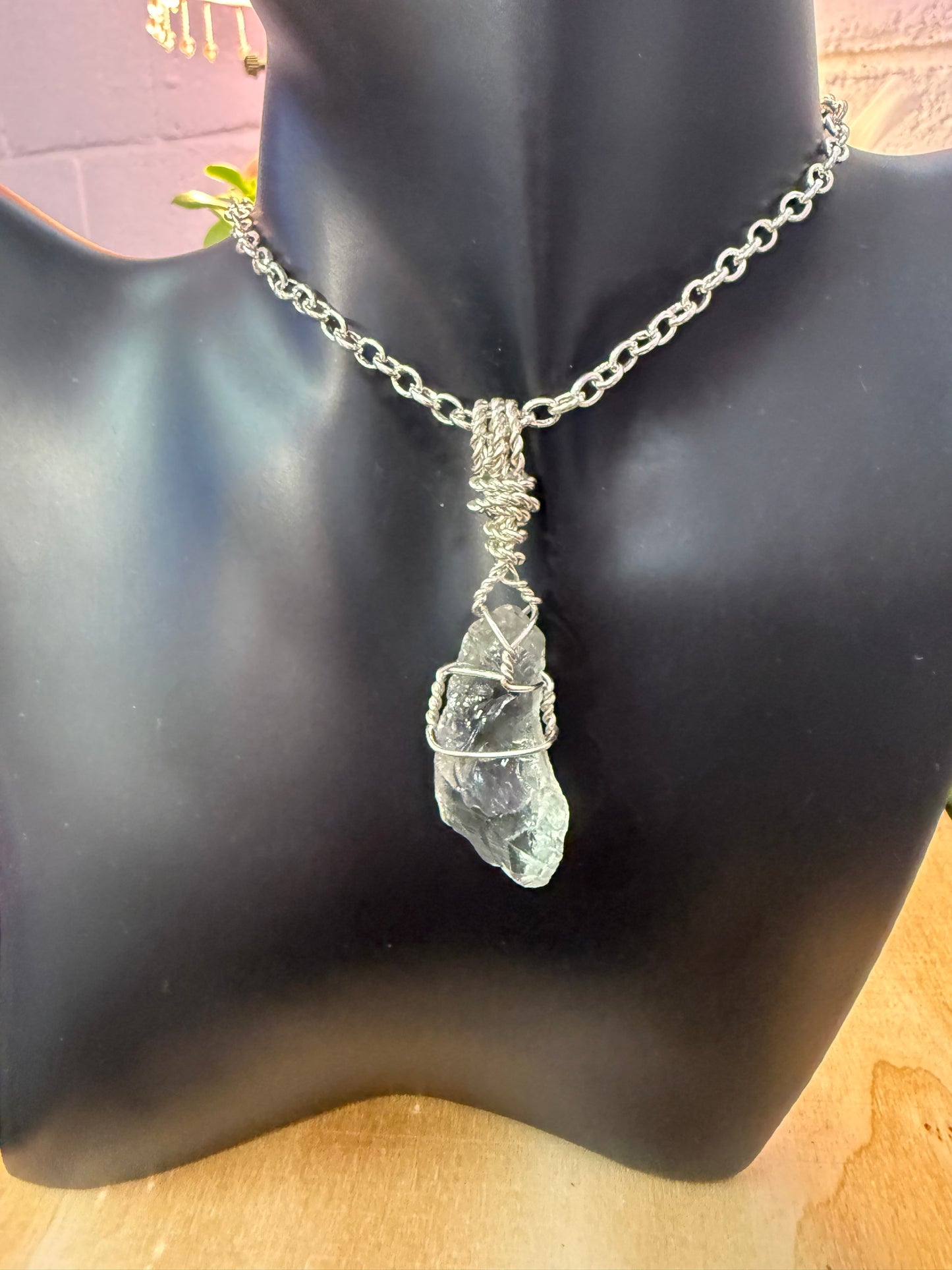 Prasiolite Crystal Pendant