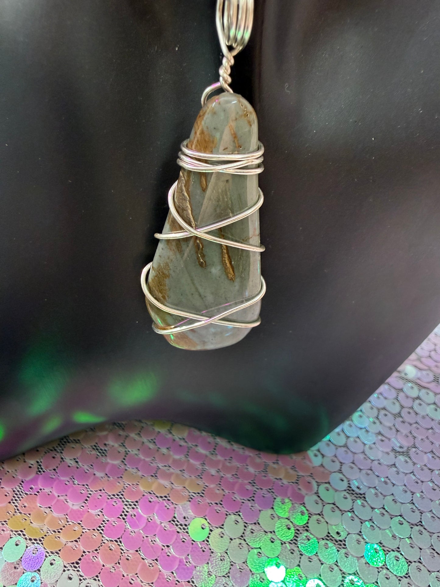 Laboradorite Crystal Pendant