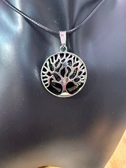 Tree of life black pendant