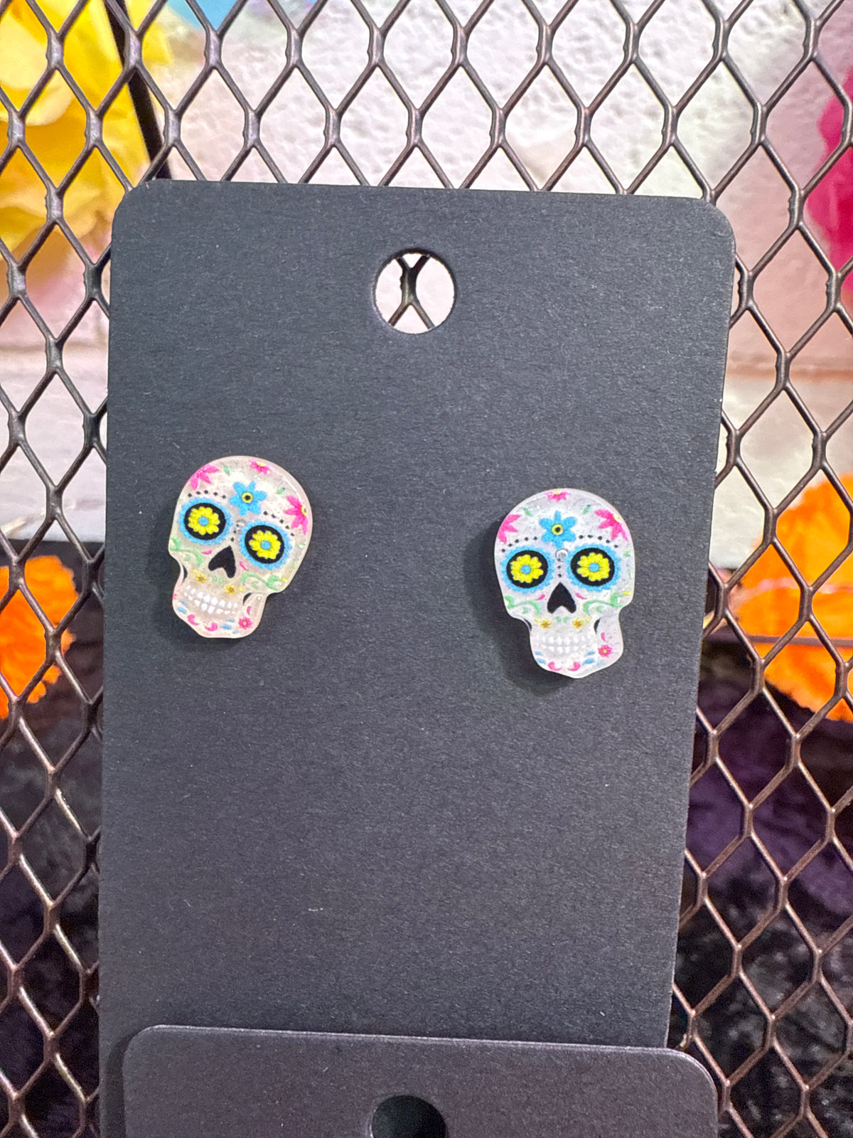 White mini Dia de Los Muertos