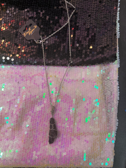 Black Kyanite hand wrapped pendant