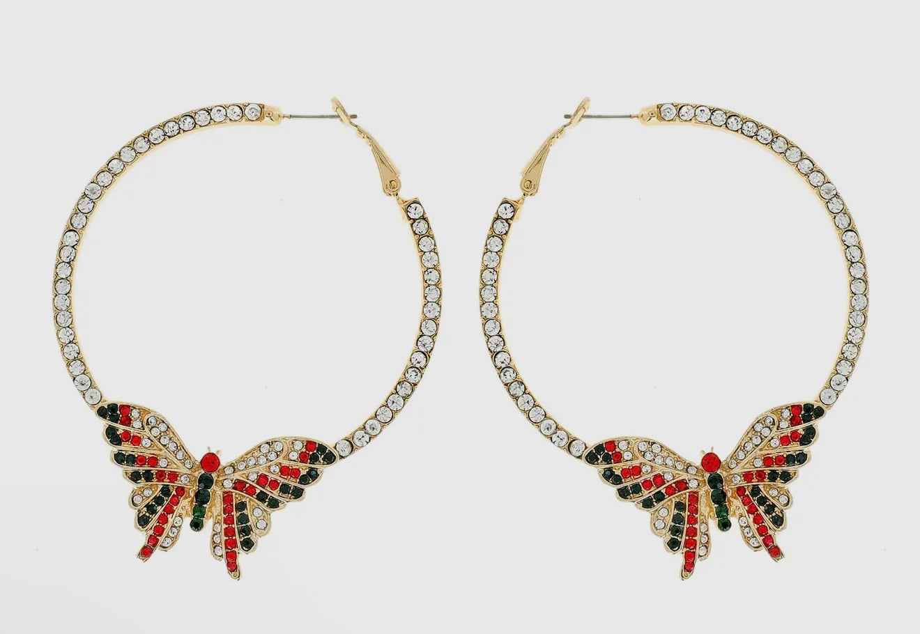 Christmas Butterfly Hoops