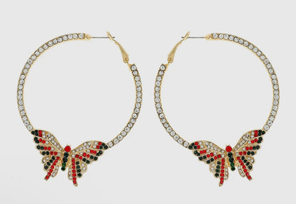 Christmas Butterfly Hoops