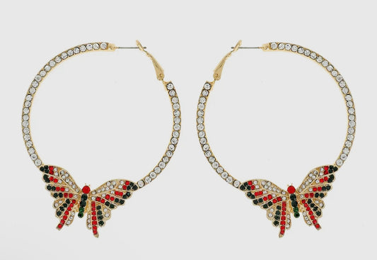 Christmas Butterfly Hoops
