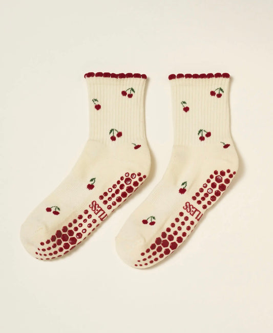 Little cherry petal grip socks 🍒