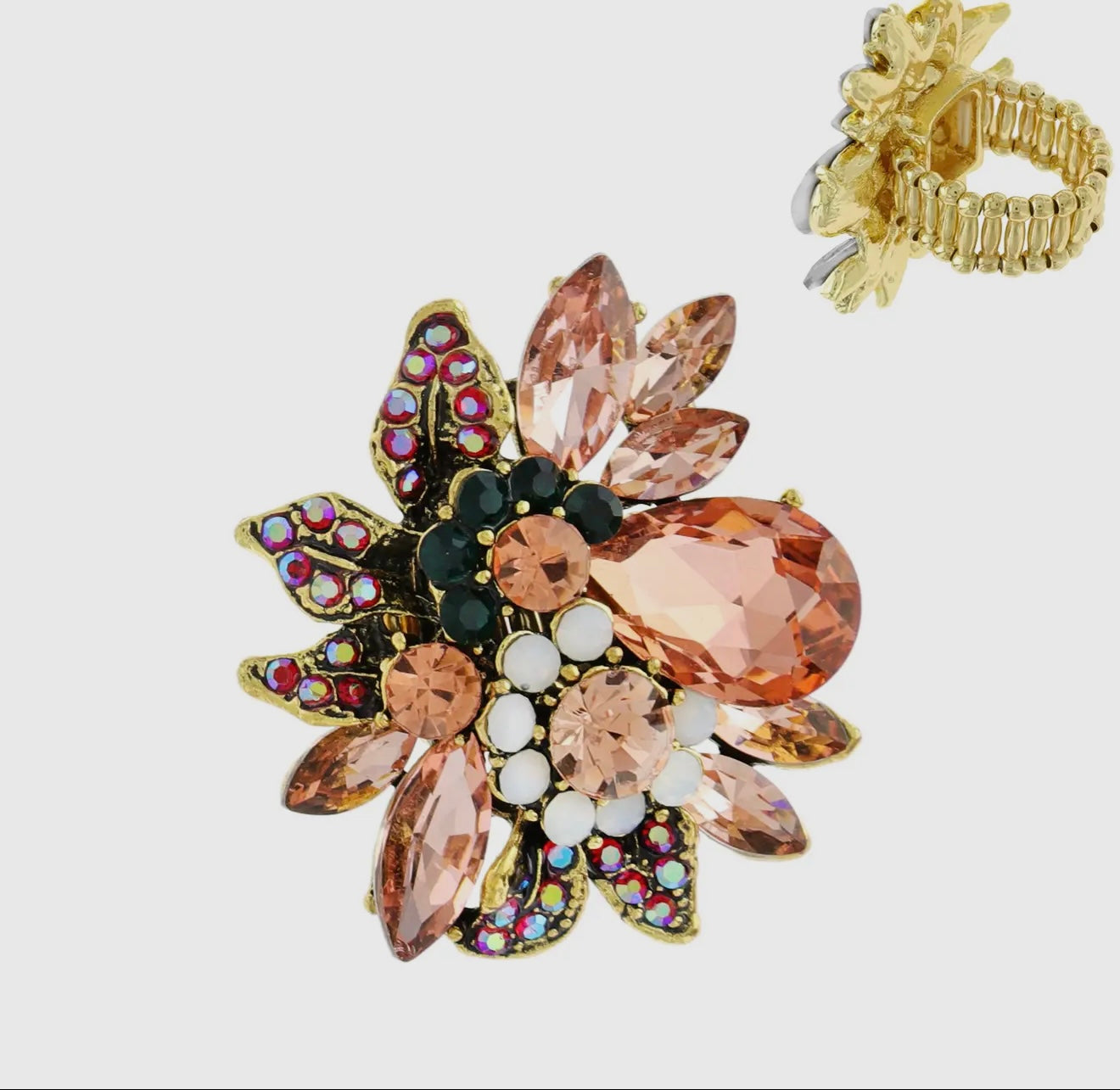 Crystal gemstone earrings vintage