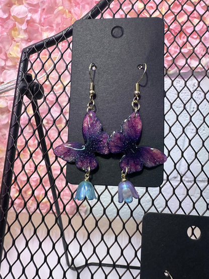 Purple Butterfly Dreams Earrings