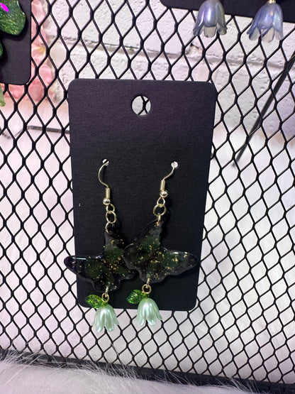 Green Blue Butterfly Dreams Earrings