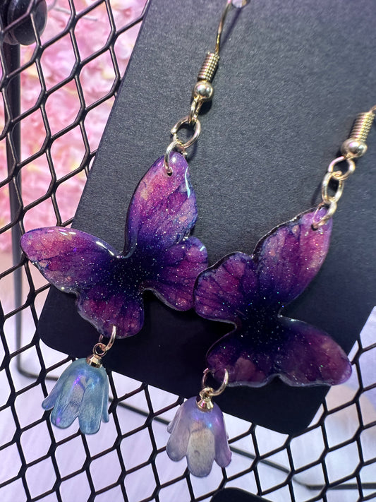 Purple Butterfly Dreams Earrings
