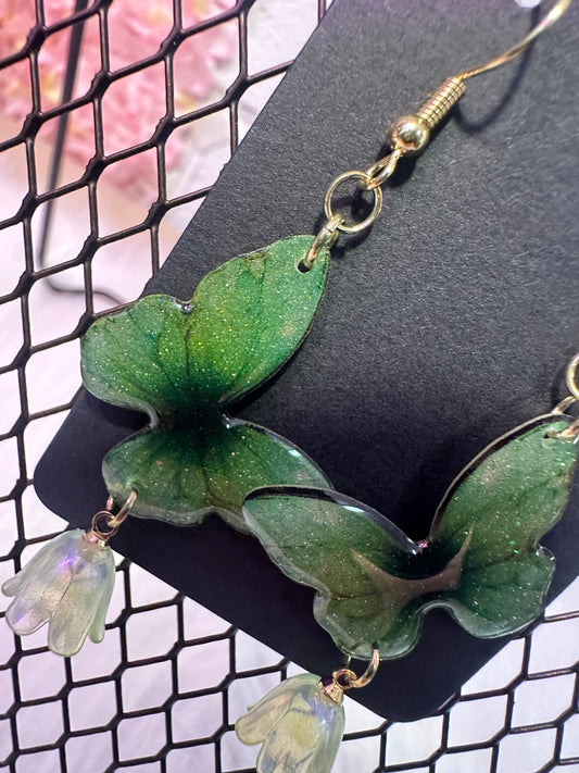 Green/ White Butterfly Dreams Earrings