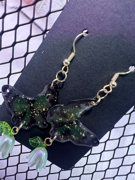 Green Blue Butterfly Dreams Earrings