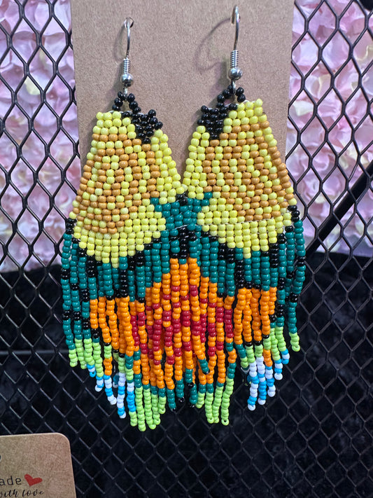 La Flor Beaded Earrings 2” long