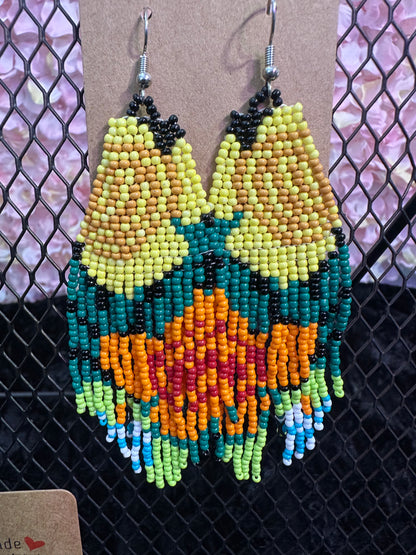 La Flor Beaded Earrings 2” long