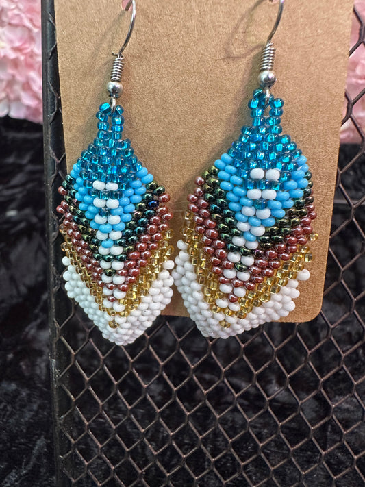 Baby blues beaded leaf design