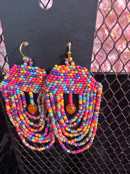 Chandelier beaded sparkles earrings
