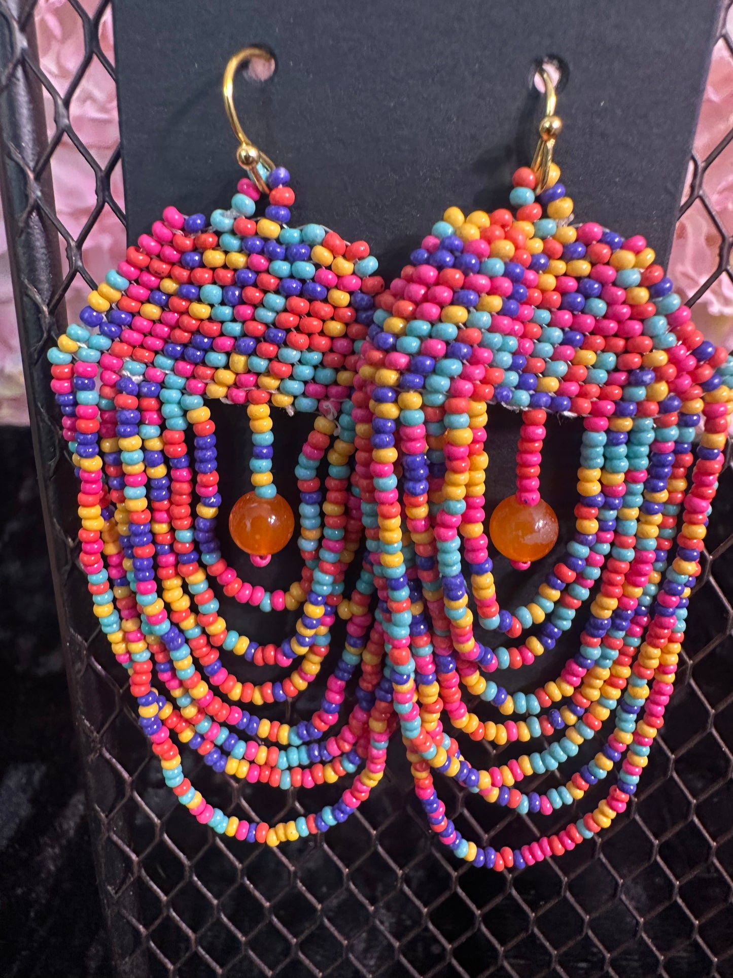 Chandelier beaded sparkles earrings
