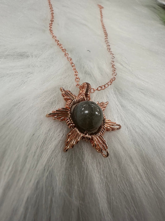 Celestial collection dk green necklace