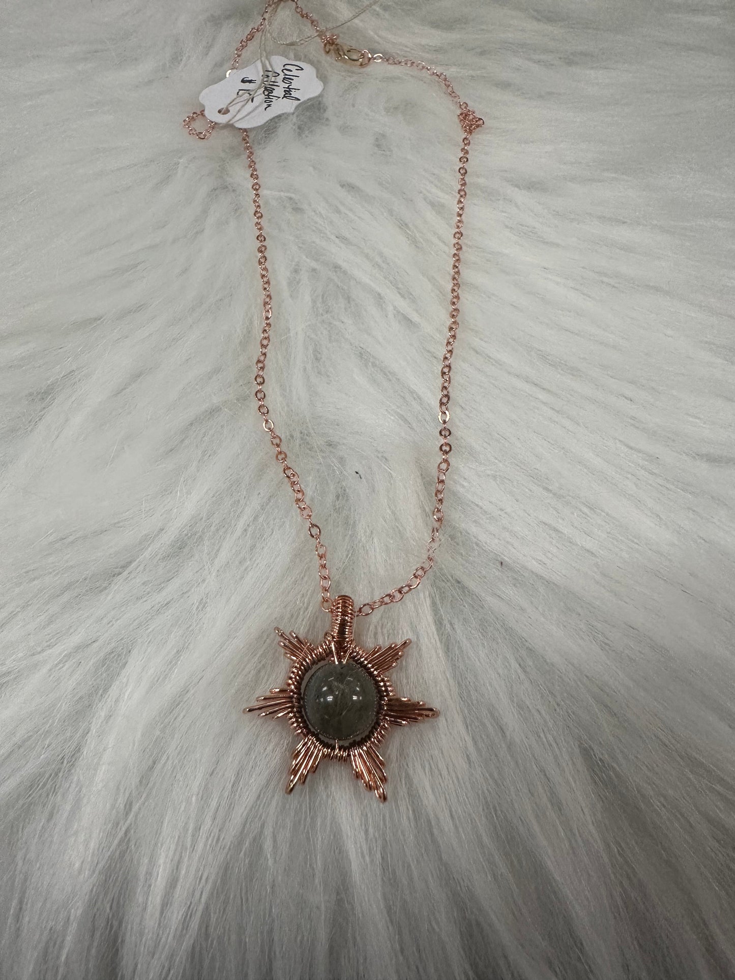 Celestial collection dk green necklace