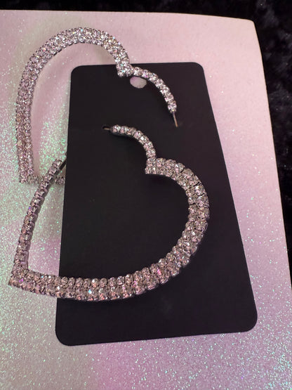 Corazon collection rhinestone hoop earrings