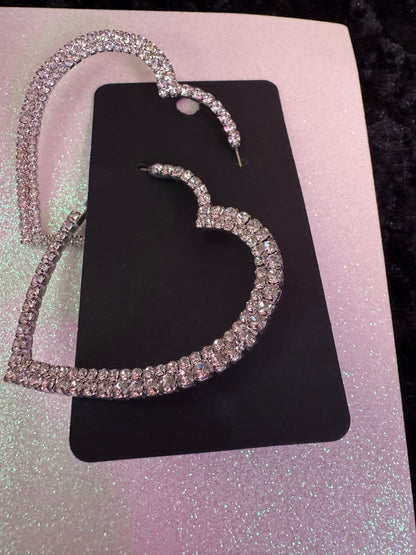 Corazon collection rhinestone hoop earrings