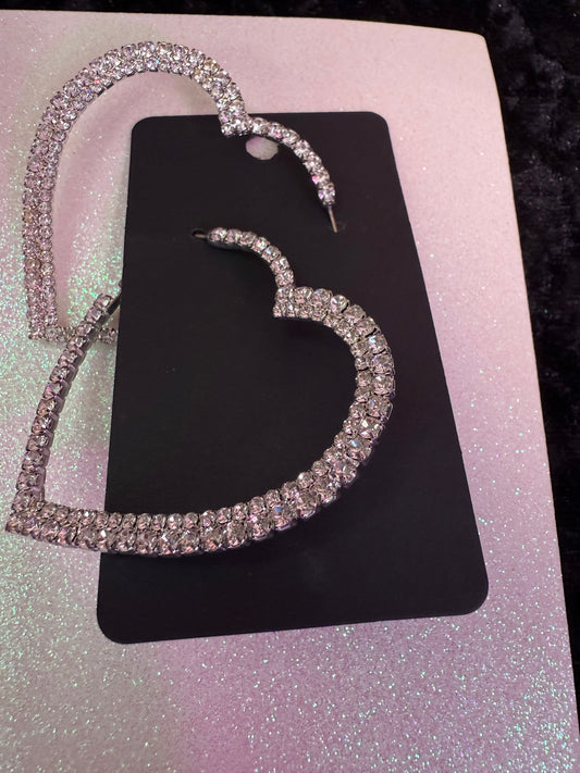 Corazon collection rhinestone hoop earrings
