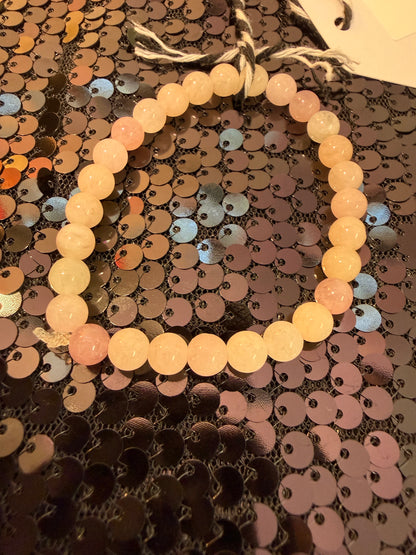 Morganite w Rose Quartz handmade bracelet