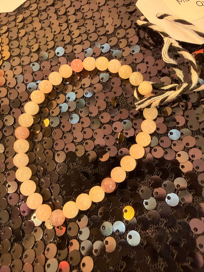 Morganite w Rose Quartz handmade bracelet