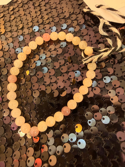 Morganite w Rose Quartz handmade bracelet