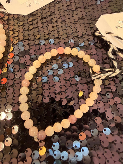 Morganite w Rose Quartz handmade bracelet