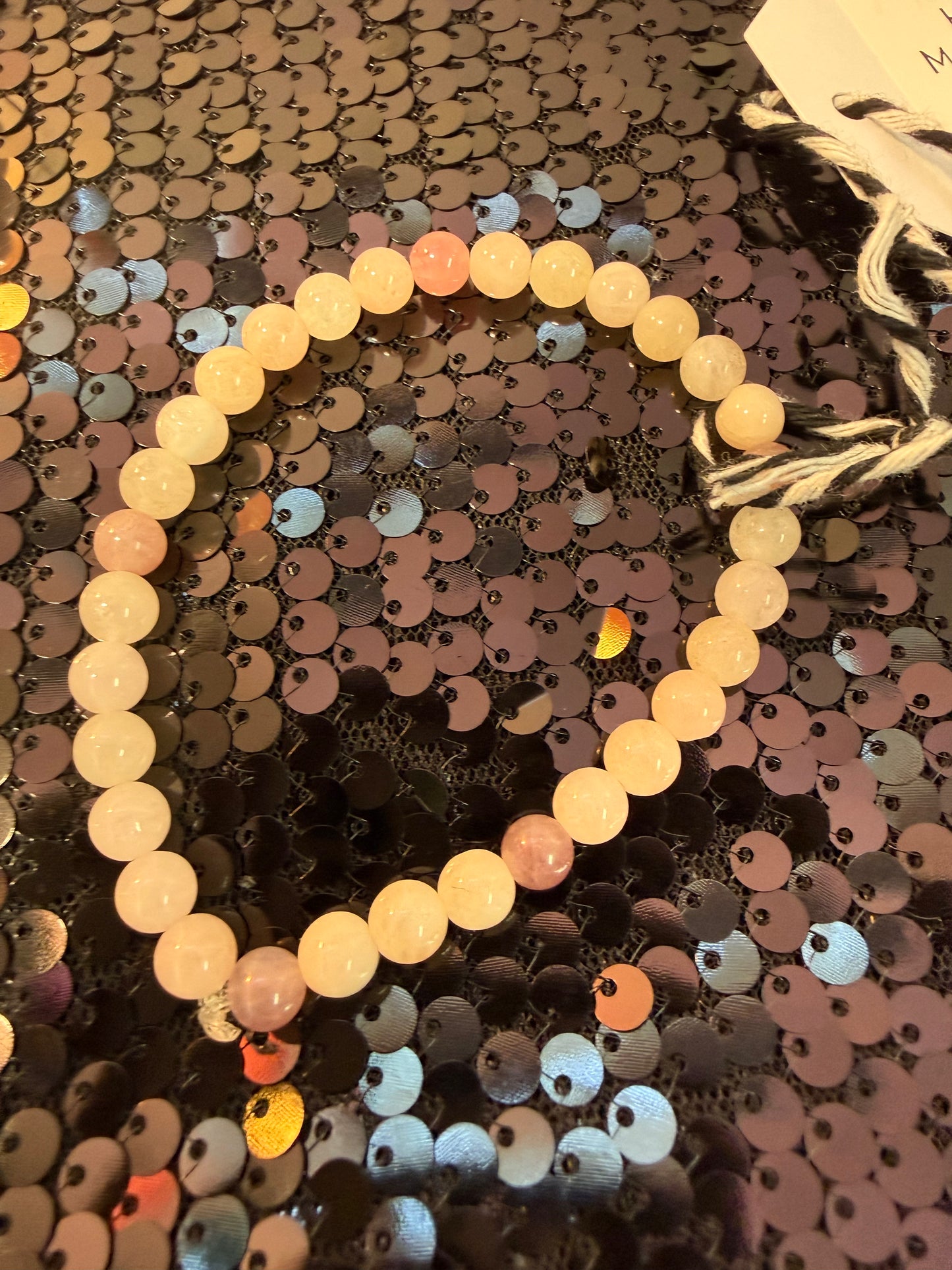 Morganite w Rose Quartz handmade bracelet